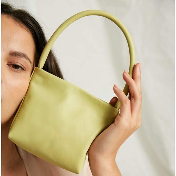 Georgia Jay | Baby Ombra Avocado Green Leather Mini Bucket Bag - Picture 1 of 10